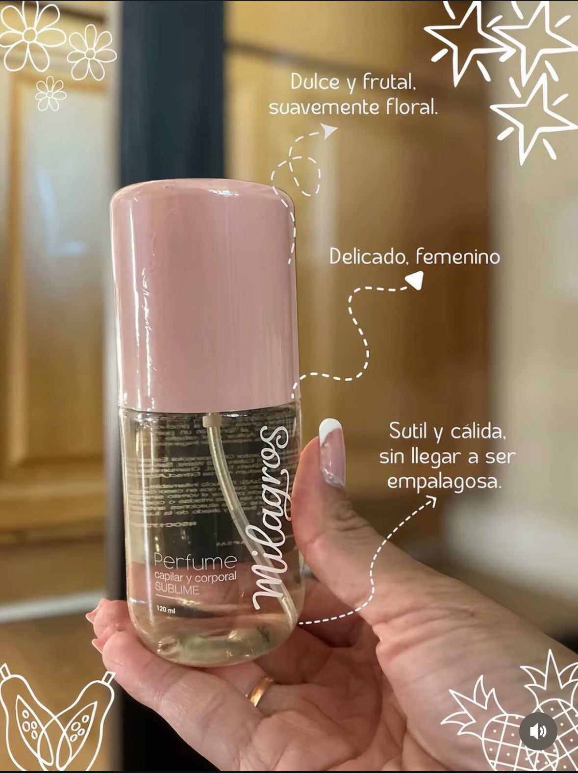 Perfume para el cabello Martina de Milagros.
