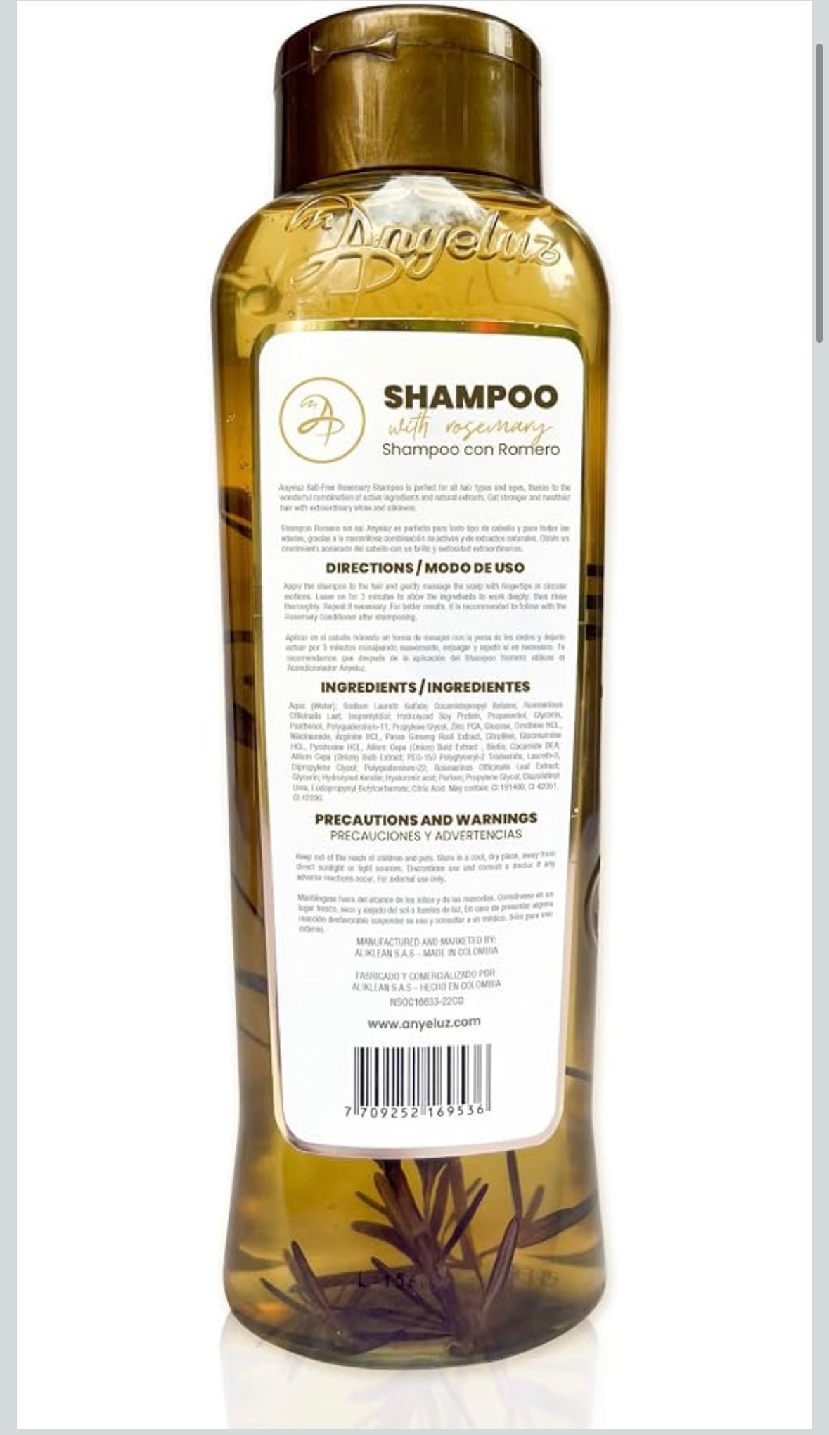 Shampoo con romero Anyeluz