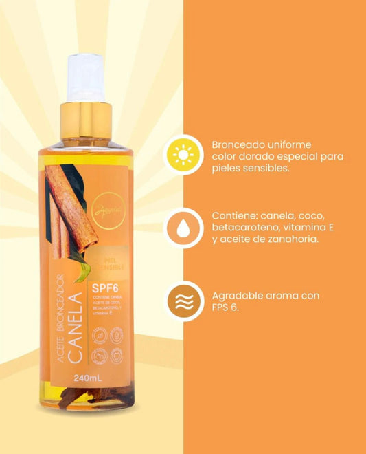 Aceite bronceador canela Anyeluz FPS 6